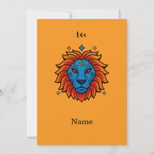 Leo Zodiac Sign Pop Art - Retro Lion Illustration Invitation