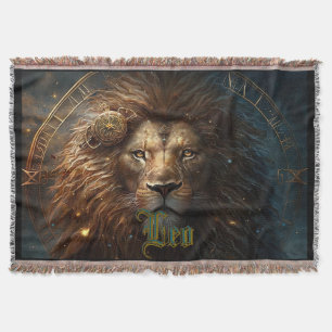 Leo Zodiac Sign Throw Blanket