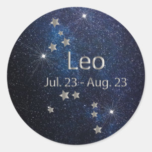 Leo ♌ - Zodiac Star Sign Classic Round Sticker