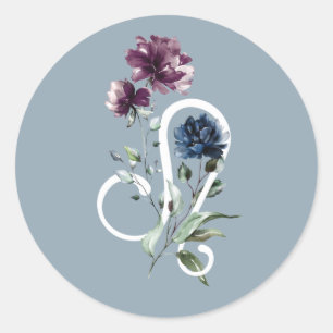 Leo Zodiac Star Sign Classic Round Sticker
