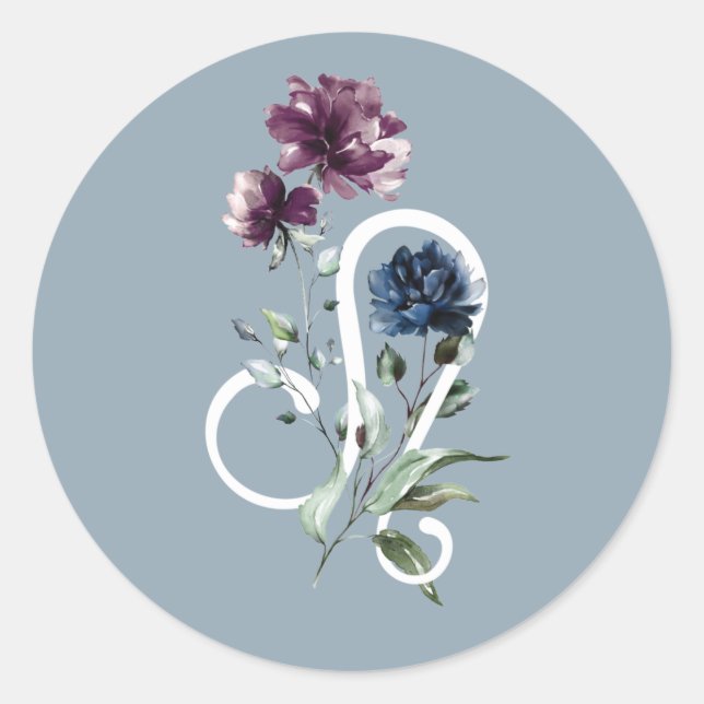 Leo Zodiac Star Sign Classic Round Sticker (Front)