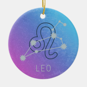 Leo Zodiac Star Sign Horoscope Constellation Ceramic Tree Decoration
