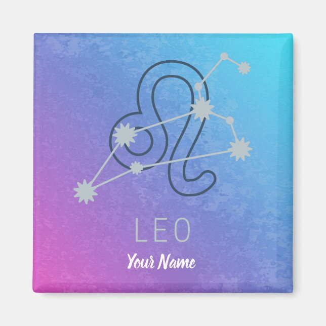 Leo Zodiac Star Sign Horoscope Constellation Magnet (Front)