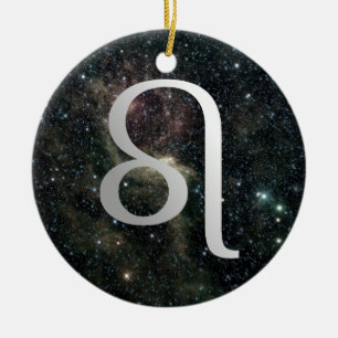 Leo Zodiac Star Sign Universe Birthday Christmas Ceramic Tree Decoration