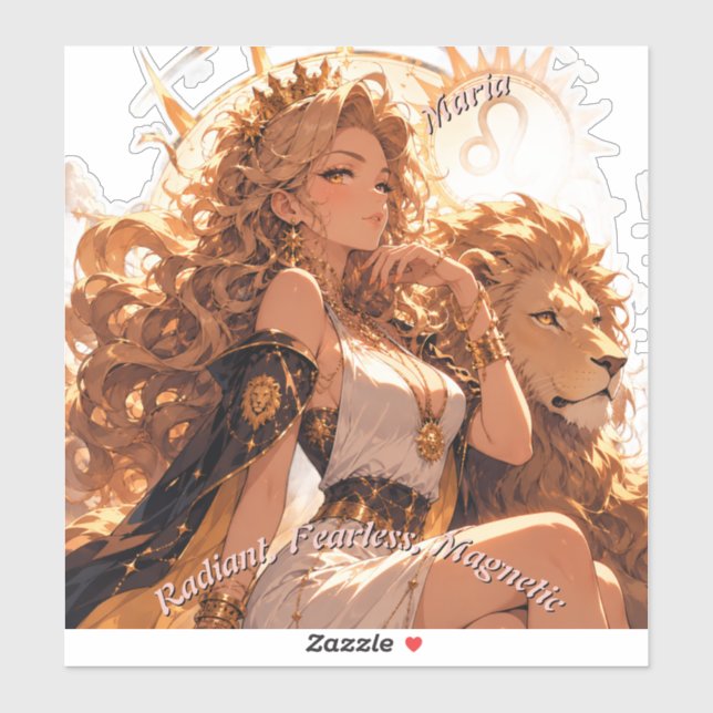 Leo Zodiac Sticker Personalized Astrology Gift (Sheet)