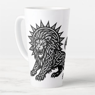 Leo Zodiac Sun‑Mane Lion BurnsInHell Latte Mug