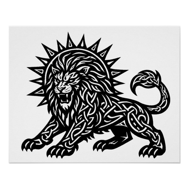 Leo Zodiac Sun‑Mane Lion | BurnsInHell Poster (Front)
