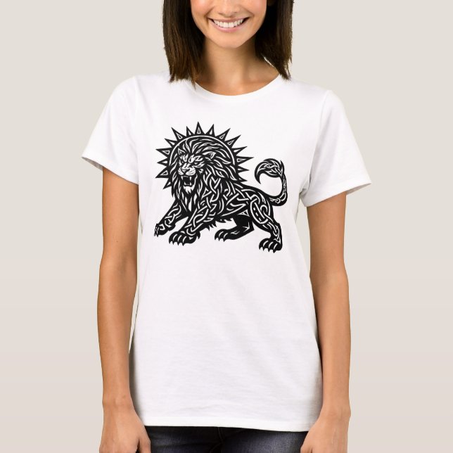 Leo Zodiac Sun‑Mane Lion | BurnsInHell T-Shirt (Front)
