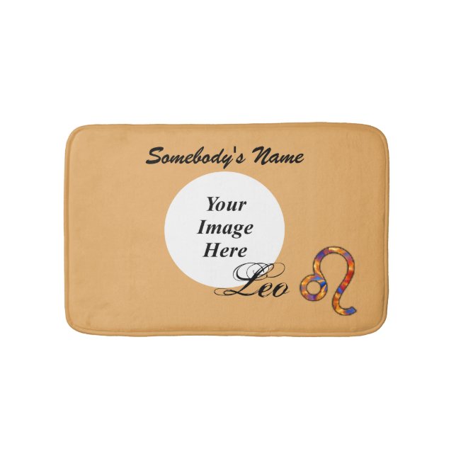 Leo Zodiac Symbol Element by Kenneth Yoncich Bath Mat (Front)