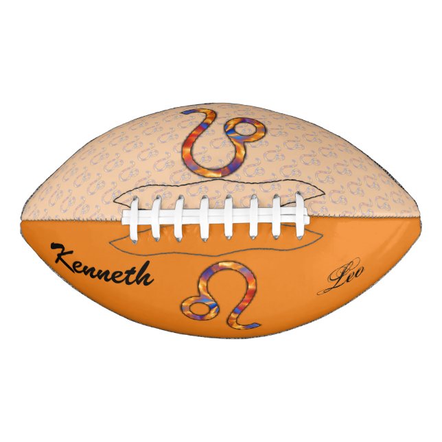 Leo Zodiac Symbol Element by Kenneth Yoncich Football (Front)
