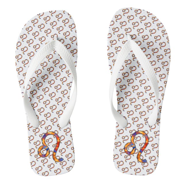 Leo Zodiac Symbol Element by Kenneth Yoncich Jandals (Footbed)