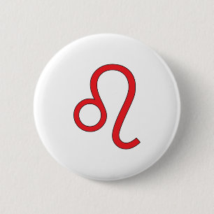 Leo, Zodiac symbol, horoscope 6 Cm Round Badge