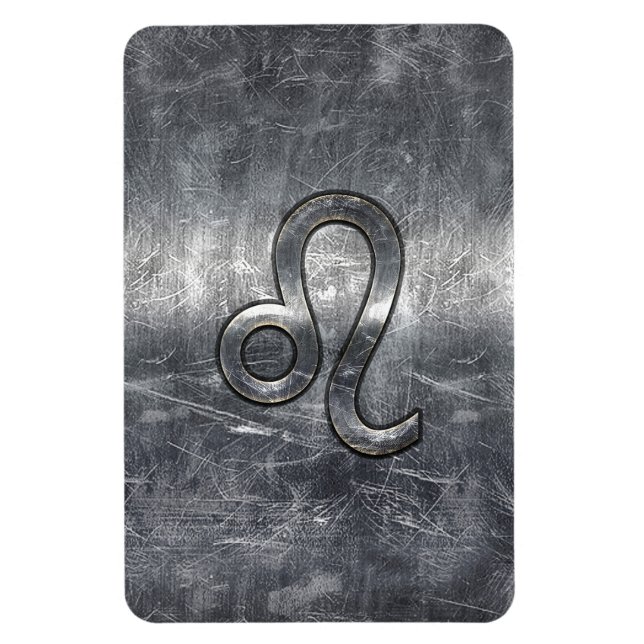 Leo Zodiac Symbol in Grunge Distressed Style Magnet (Vertical)