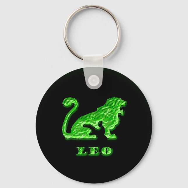 Leo Zodiac Symbol Key Ring (Front)