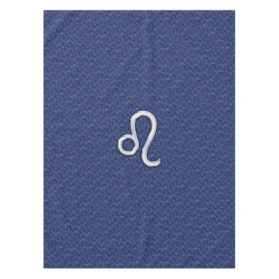Leo Zodiac Symbol on Navy Blue Digital Camouflage Tablecloth