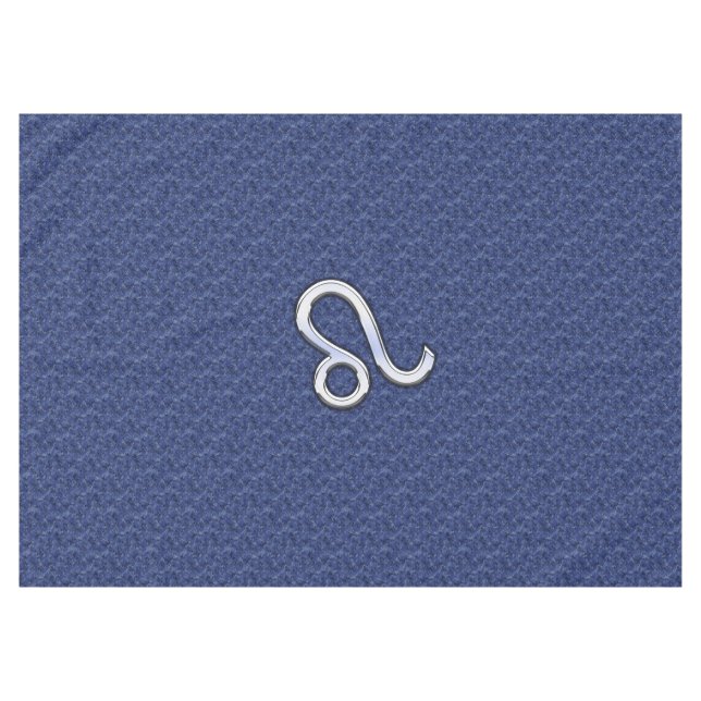 Leo Zodiac Symbol on Navy Blue Digital Camouflage Tablecloth (Front (Horizontal))
