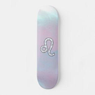 Leo Zodiac Symbol on Pastels Nacre Style Print Skateboard