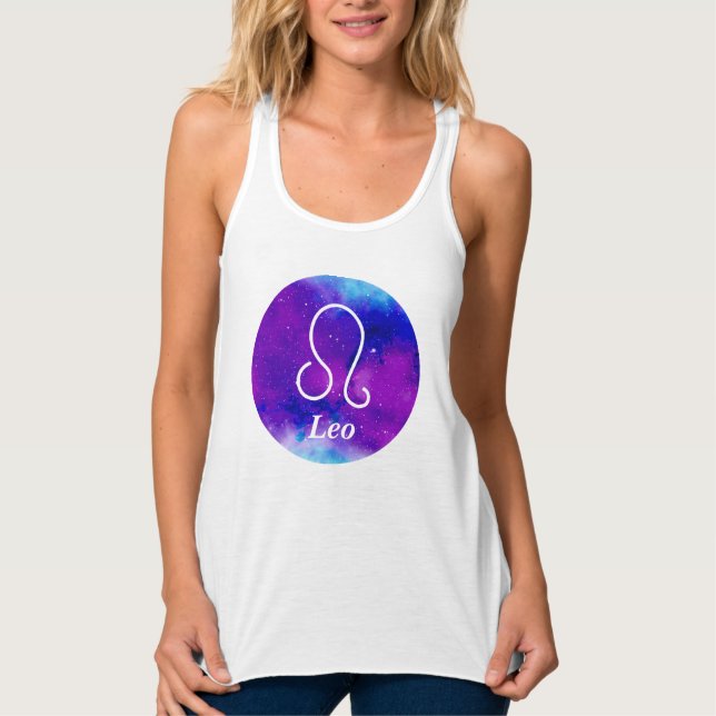 Leo Zodiac Symbol Space Nebula Singlet (Front)
