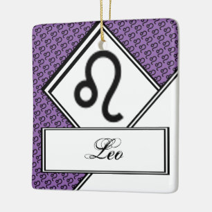 Leo Zodiac Symbol Standard by Kenneth Yoncich Ceramic Tree Decoration