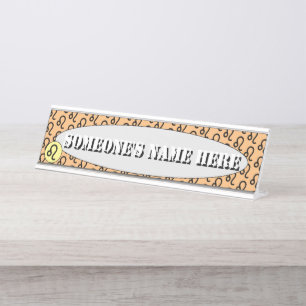 Leo Zodiac Symbol Standard by Kenneth Yoncich Desk Name Plate