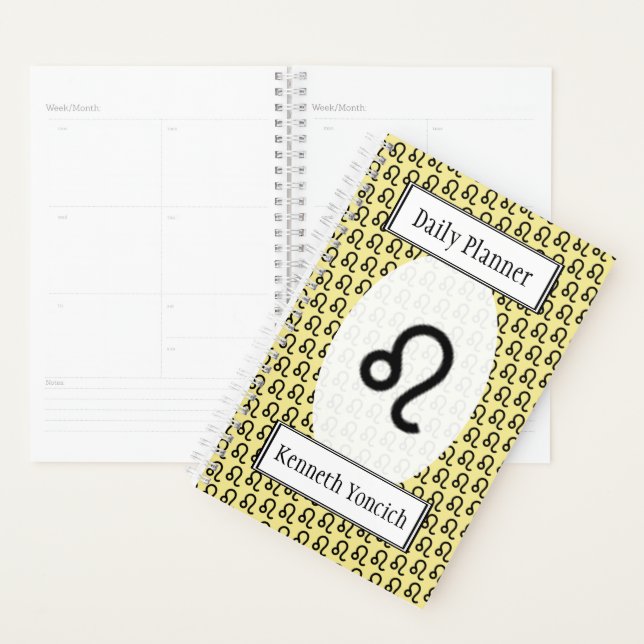 Leo Zodiac Symbol Standard by Kenneth Yoncich Planner (Display)