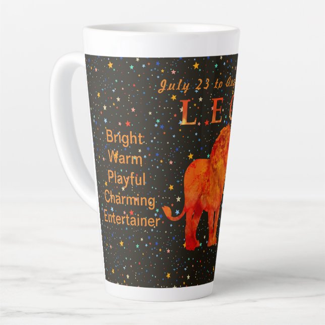 Leo zodiac traits personalised Latte Mug (Left Angle)