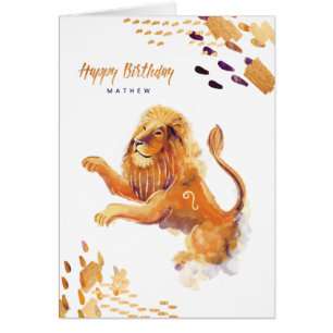 Leo Zodiac Watercolour Artistry Card