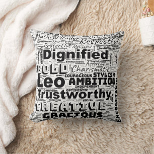 Leo Zodiac Word Cloud Inspiration Cushion