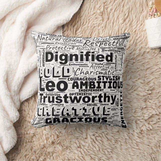 Leo Zodiac Word Cloud Inspiration Cushion (Blanket)