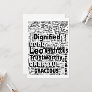 Leo Zodiac Word Cloud Inspiration Invitation