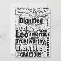 Leo Zodiac Word Cloud Spiral