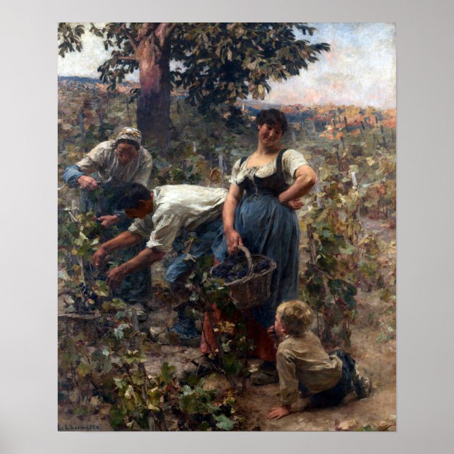 Léon Augustin Lhermitte The Grape Harvest Poster (Front)