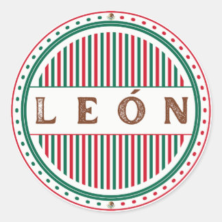 Leon City Pride Emblem – Mexican Identity Classic Round Sticker