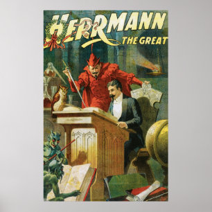 Leon Herrmann The Great ~ Vintage Magic Act Poster