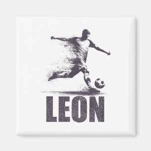 Leon Soccer Boys Personalized First Name Leon  Magnet