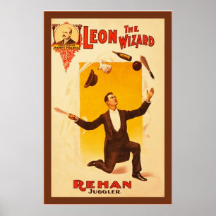 Leon The Wizard ~ Vintage Theater Poster