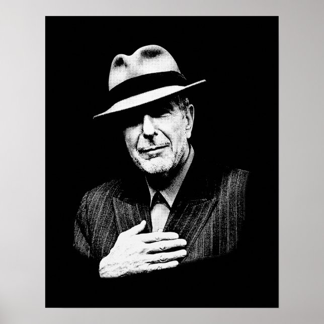 Leonard Cohen - Black and White Music Legend Poster (Front)