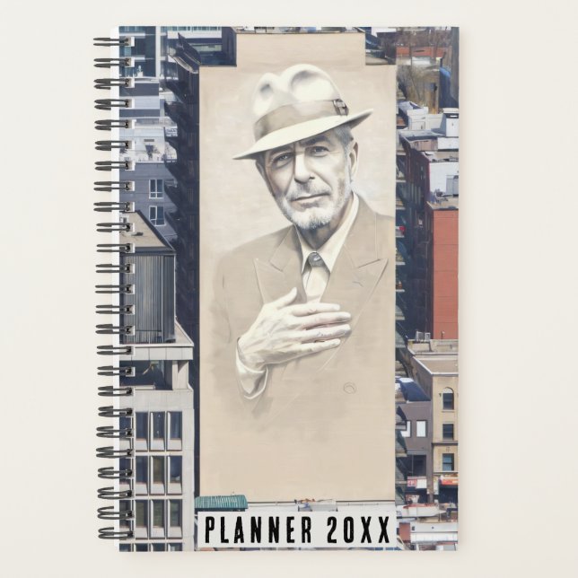 Leonard Cohen Mural in Montreal, Canada Planner (Front)