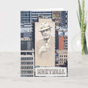 Leonard Cohen Mural in Montreal Canada Thank You Card