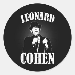 Leonard Cohen On Stage Destroyed Tee Vintage Classic Round Sticker