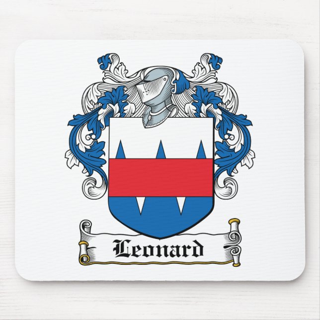 Leonard Family Crest Mouse Pad (Front)