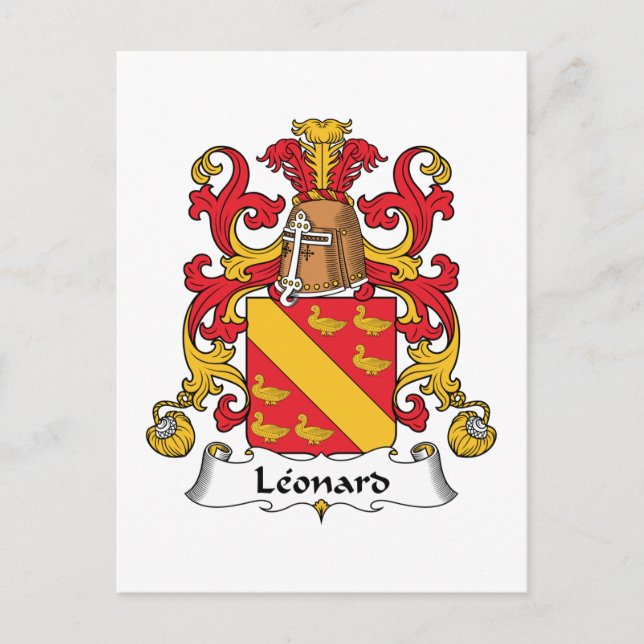 Leonard Family Crest Postcard (Front)