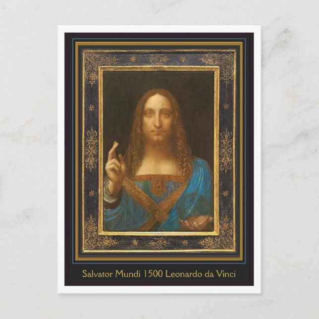 Leonardo da Vinci 1500 Salvator Mundi Postcard (Front)