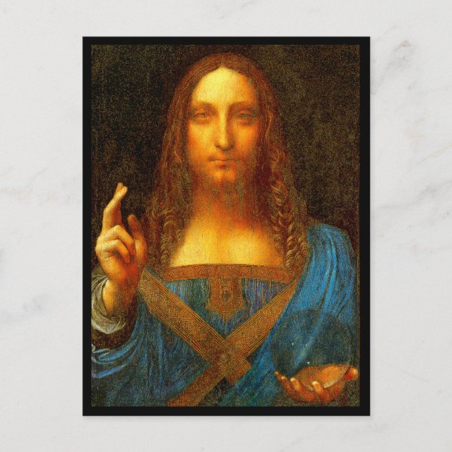 Leonardo da Vinci 1500 Salvator Mundi Postcard (Front)
