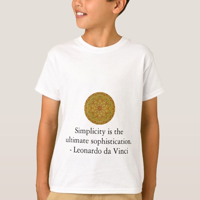 Leonardo da Vinci art quote T-Shirt (Front)