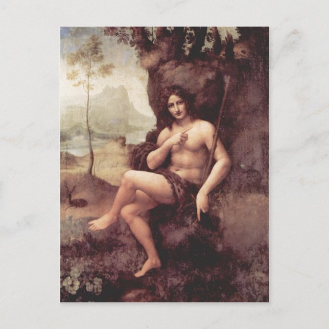 Leonardo da Vinci Bachus 1511-1515 Technique Holz  Postcard (Front)
