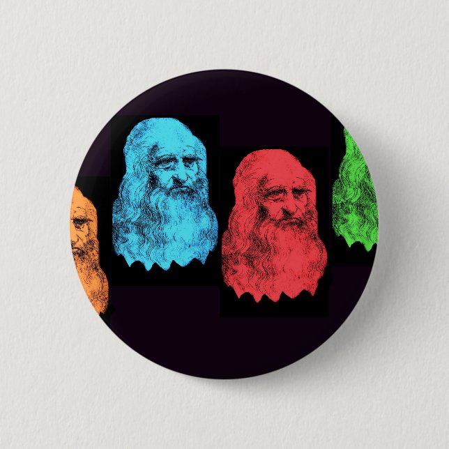 Leonardo Da Vinci Collage 6 Cm Round Badge (Front)
