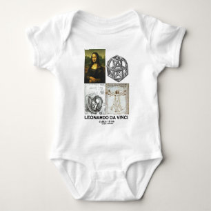 Leonardo da Vinci Collage (Collection of Works) Baby Bodysuit