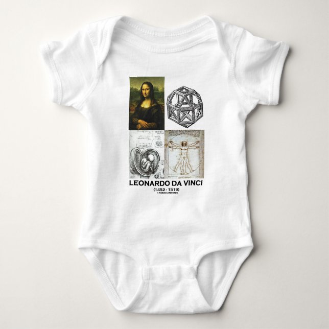 Leonardo da Vinci Collage (Collection of Works) Baby Bodysuit (Front)