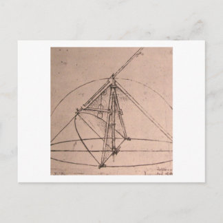 Leonardo da Vinci, design for a parabolic compass Postcard